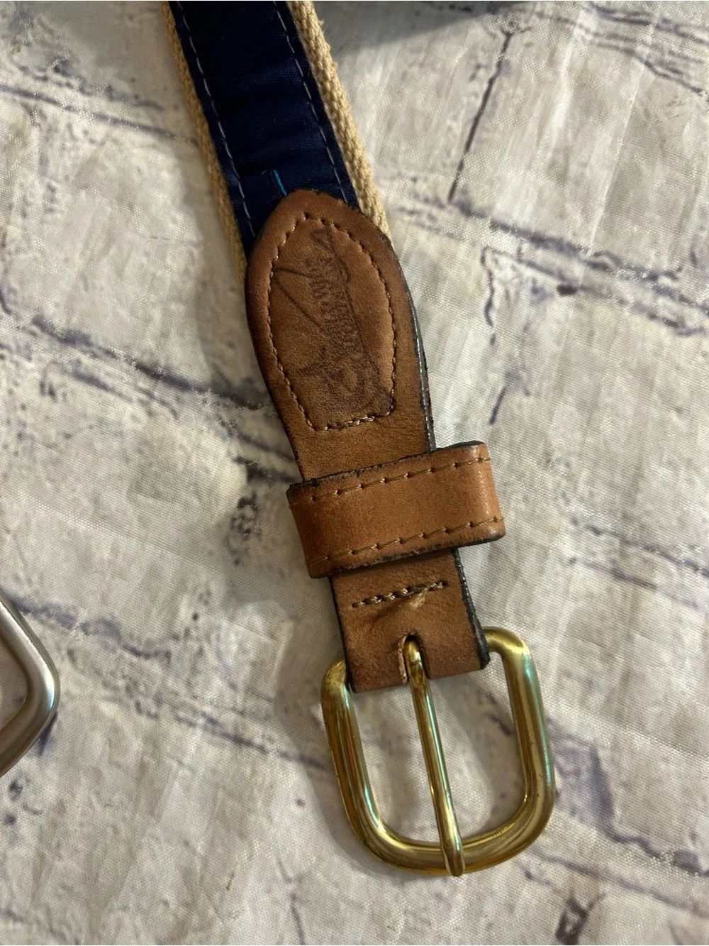 DOC MURPHY REVERSIBLE &  SPORTSMAN FISH VTG NAVY & BROWN LEATHER BELTS